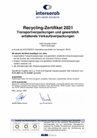 Recycling Zertifikat 2021